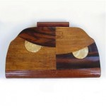 vintage art deco wood celluloid inlay clutch