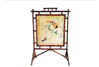 vintage bamboo chinoiserie fireplace screen