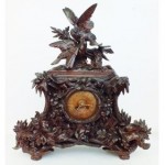 vintage carved black forest clock