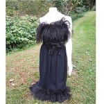 vintage chiffon ostrich evening dress