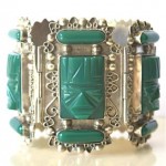 vintage early mexican sterling aztec face bracelet