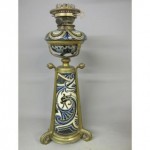 vintage edith lupton for doulton lambeth oil lamp