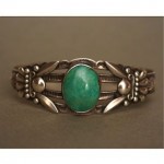 vintage fred harvey turquoise sterling bracelet