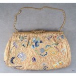 vintage french silk embroidered evening bag