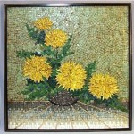 vintage genaro alvarez mexican glass mosaic tile still life panel