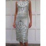 vintage gene shelly sequin knit wool dress