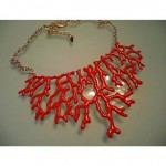 vintage kenneth jay lane coral branch necklace