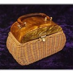 vintage lucite and wicker handbag