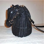 vintage marcus brothers horse head wicker purse