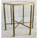 vintage mastercraft brass faux bamboo table