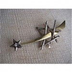 vintage mid-century mixed metal shooting star brooch