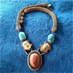 vintage miriam haskell scarab necklace