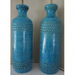 vintage pair bitossi italian ceramic lamps