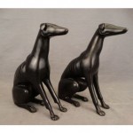 vintage pair bronze whippet statues bookends