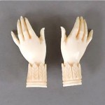 vintage pair carved bone lapel pins