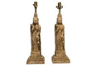 vintage pair quan yin lamps