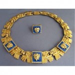 vintage salvador teran for marbel necklace and ring set