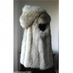 vintage silver fox vest with detachable hood