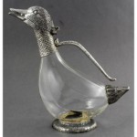 vintage silver plate glass claret jug