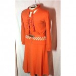 vintage st john knit dress suit with scarf