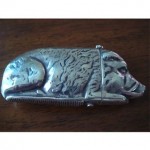 vintage sterling pig vesta match safe