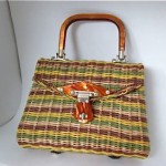 vintage stylecraft woven basket purse