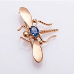 vintage tiffany 14k sapphire dragonfly brooch