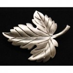 vintage tiffany sterling leaf brooch