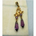 vintage victorian 14k amethyst seed pearl pendant