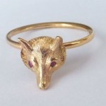 vintage victorian ruby eyed fox ring