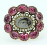 antique 1800s topaz pearl eye ring