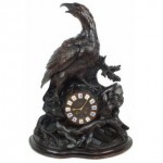 antique 1885 carved black forest eagle clock