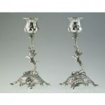 antique 1896 eustace george parker solid silver candlesticks