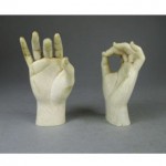 antique 18th century buddhist bone hands