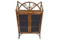 antique 1900s english bamboo bookcase