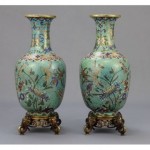 antique 19th chinese cloisonne enamel vases