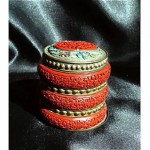 antique chinese cinnabar bracelets tea box