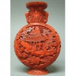 antique chinese cinnabar flask