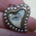 antique georgian seed pearl lovers eye pendant