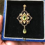 antique peridot and pearl pendant