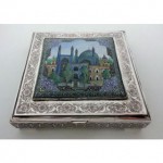 antique persian silver enamel box