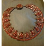 antique tibetan turquoise coral brass buddha collar necklace