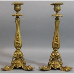 antique victorian gilt bronze candlesticks