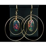 vintage 14k opal drop earrings