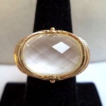 vintage 14k white onyx ring