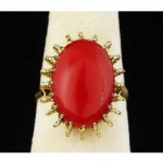 vintage 18k coral ring