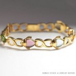 vintage 18k gemstone fish bracelet