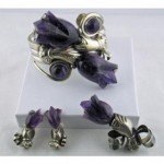 vintage 1940s sterling amethyst set