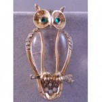 vintage 1940s trifari owl brooch