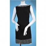 vintage 1960s milgrim rhinestone trim cocktail dress